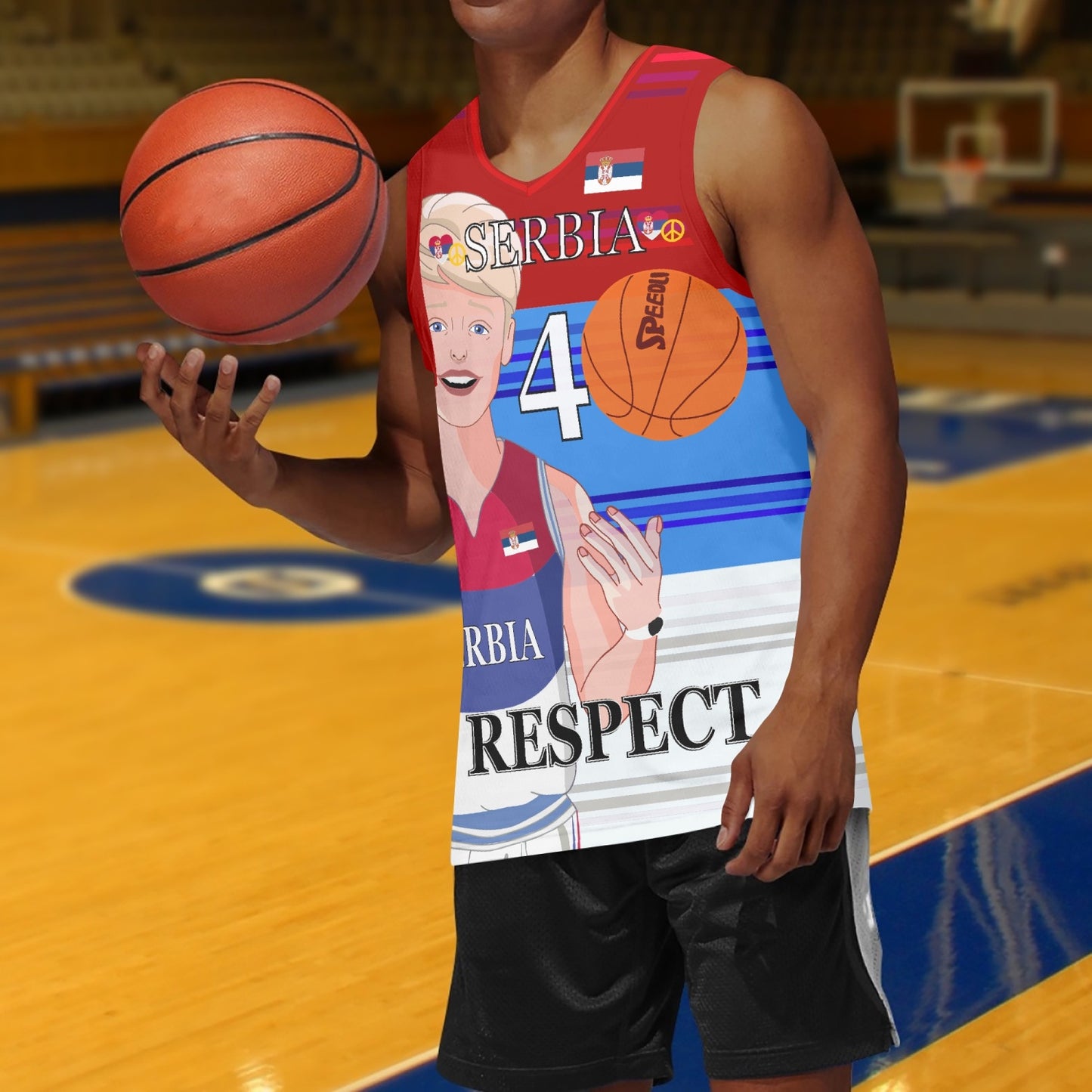 Basketball Jersey GLOBAL FREEDOM UNITED COUPLE EDITION SERBIA MEN V1 4