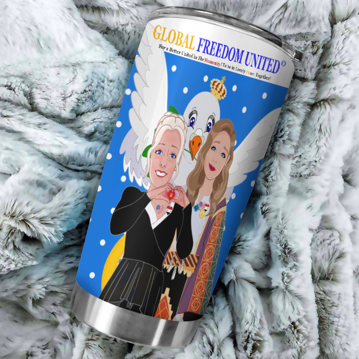 Tumbler GLOBAL FREEDOM UNITED© Women Syria & USA Blue