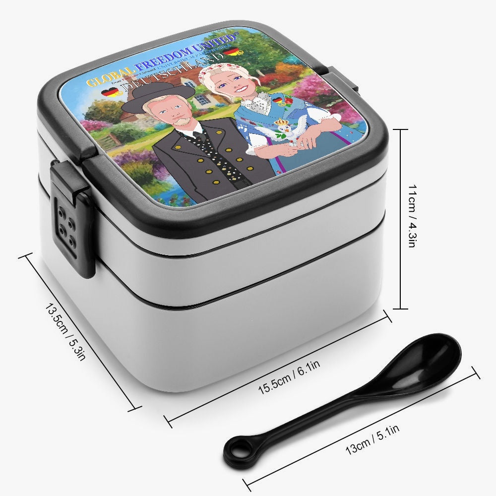 Double-layer Lunch Box GLOBAL FREEDOM UNITED© COUPLE GERMANY BLUE DRESS