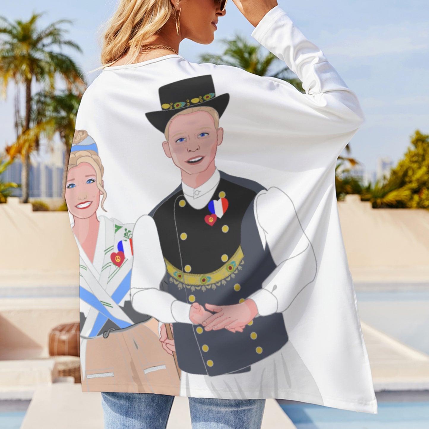 Pullover Long Sleeve T-shirt Global Freedom United© Couple French