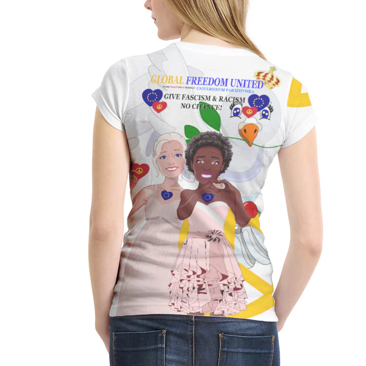Women´s T-shirt 1 GLOBAL FREEDOM UNITED© Women Anti Fascism & Racism EU BIG