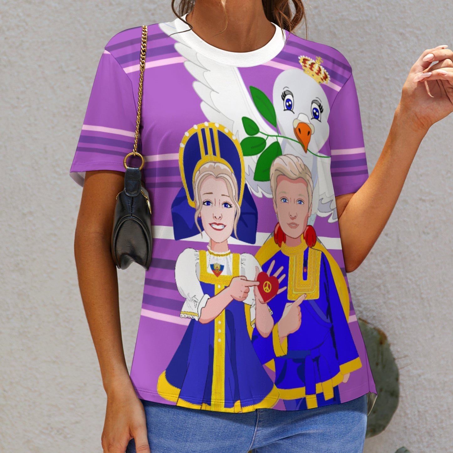 Women´s T-shirt GLOBAL FREEDOM UNITED© Couple Russia Lilac