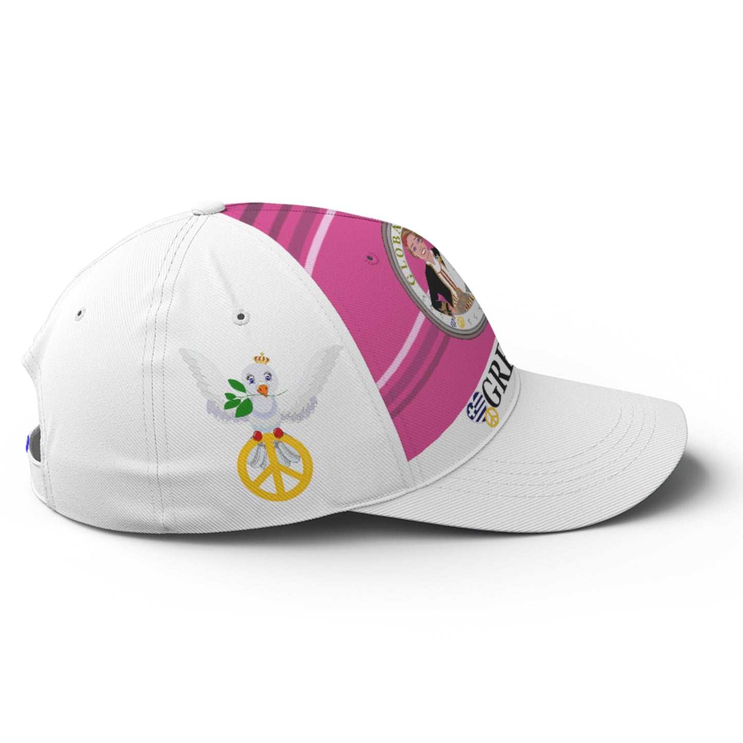 Basketball Cap GLOBAL FREEDOM UNITED© Couple Greece Pink2