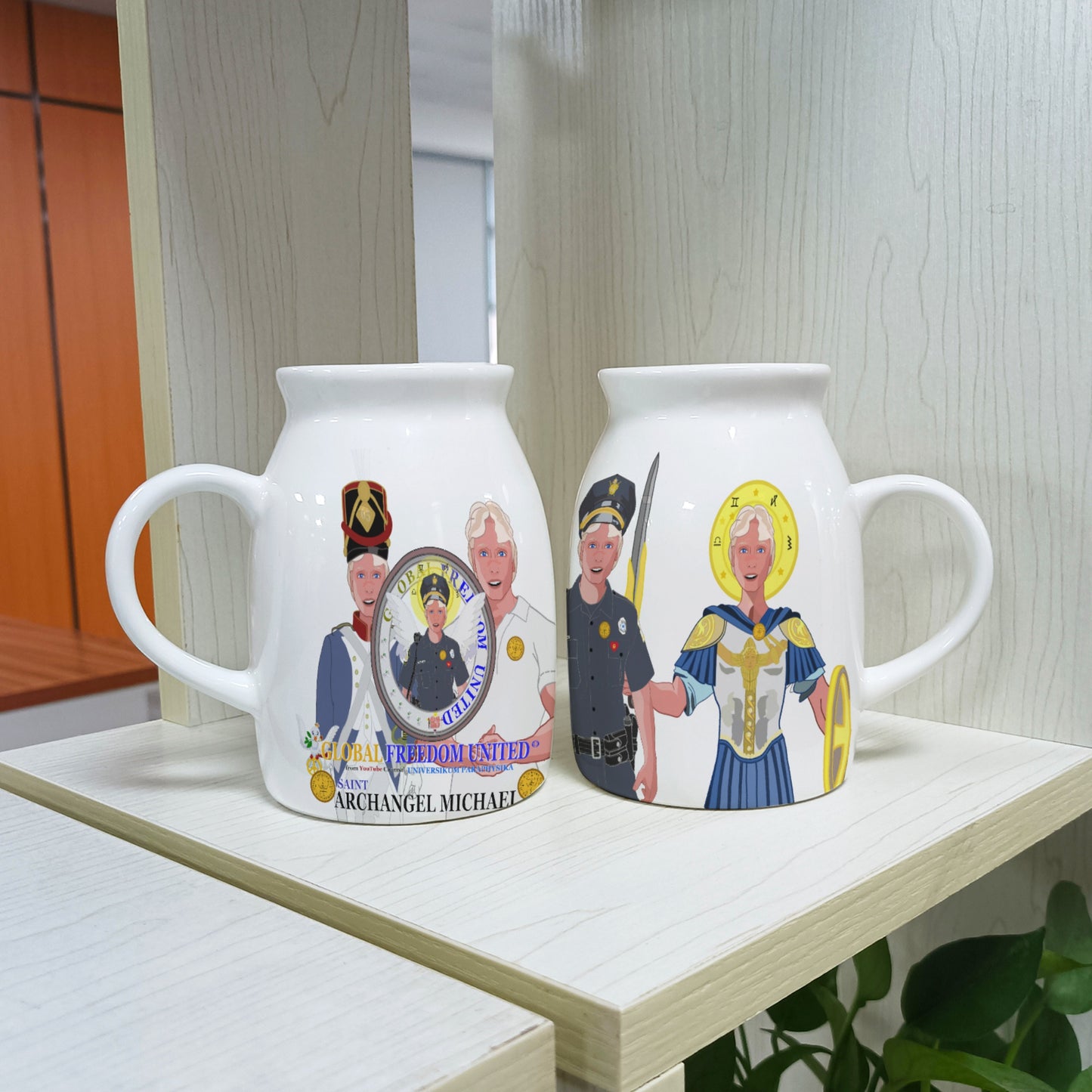 Milk Cup GLOBAL FREEDOM UNITED© Archangel Michael As Policemen