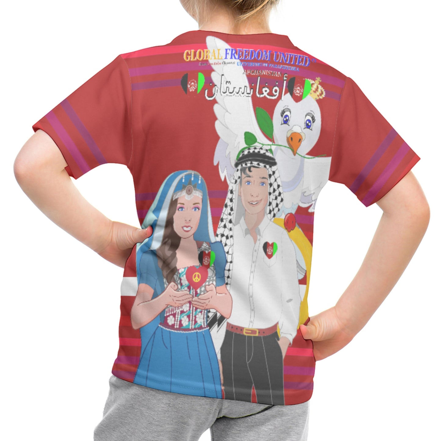 Kid´s T-shirt GLOBAL FREEDOM UNITED© Couple Afghanistan Red