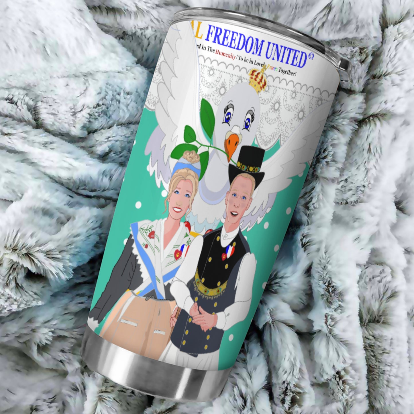 Tumbler GLOBAL FREEDOM UNITED© Couple French Green