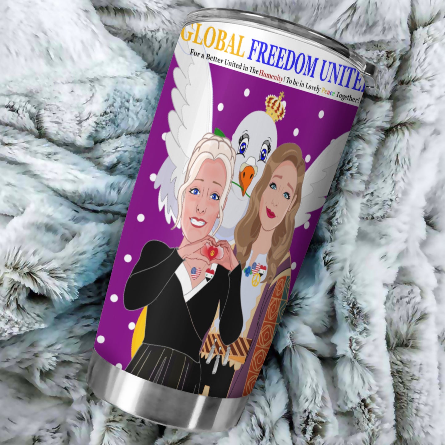 Tumbler GLOBAL FREEDOM UNITED© Women Syria & USA Lilac