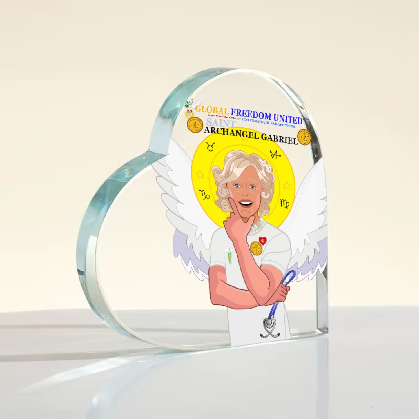 Acryl Heart GLOBAL FREEDOM UNITED© Archangel Gabriel English