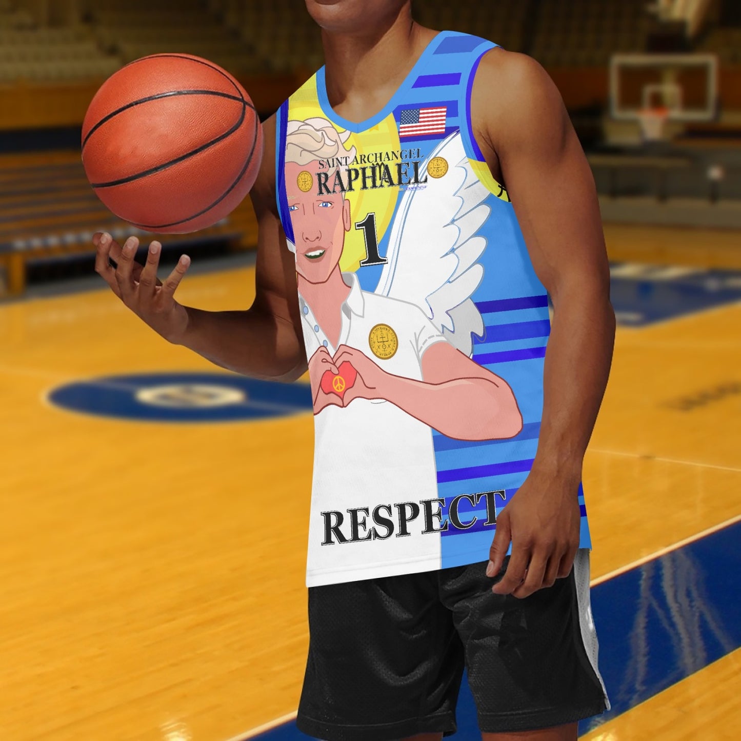 Basketball Jersey GLOBAL FREEDOM UNITED ARCHANGEL RAPHAEL USA 1