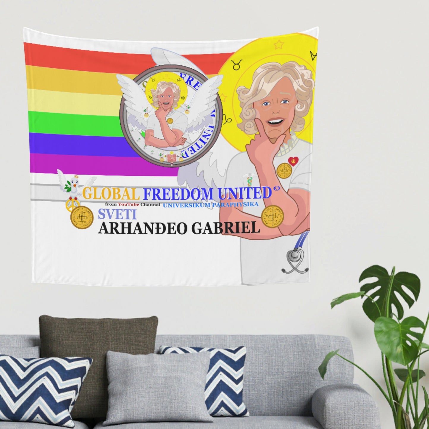 Tapestry GLOBAL FREEDOM UNITED© Archangel Gabriel Peace Croatia