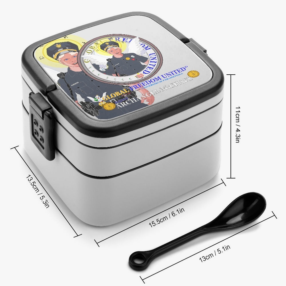 Double-layer Lunch Box GLOBAL FREEDOM UNITED© Archangel Michael Policemen