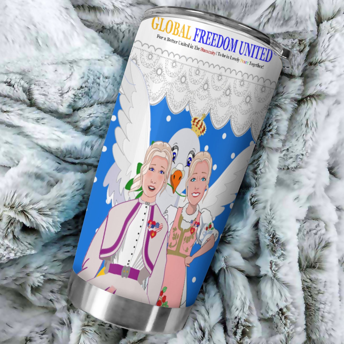 Tumbler 2 GLOBAL FREEDOM UNITED© Women Serbia & USA Blue
