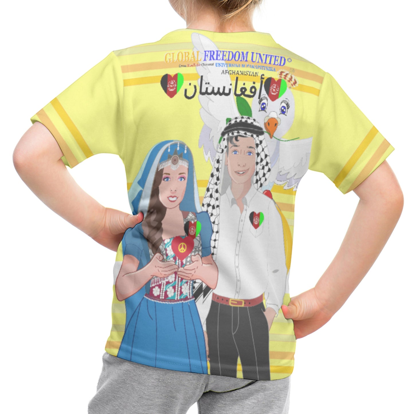 Kid´s T-shirt GLOBAL FREEDOM UNITED© Couple Afghanistan Yellow