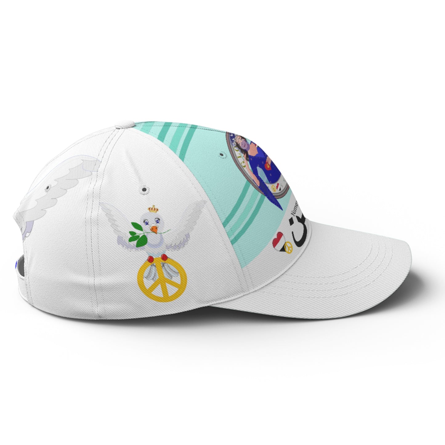 Basketball Cap GLOBAL FREEDOM UNITED© Couple Yemen Light Green