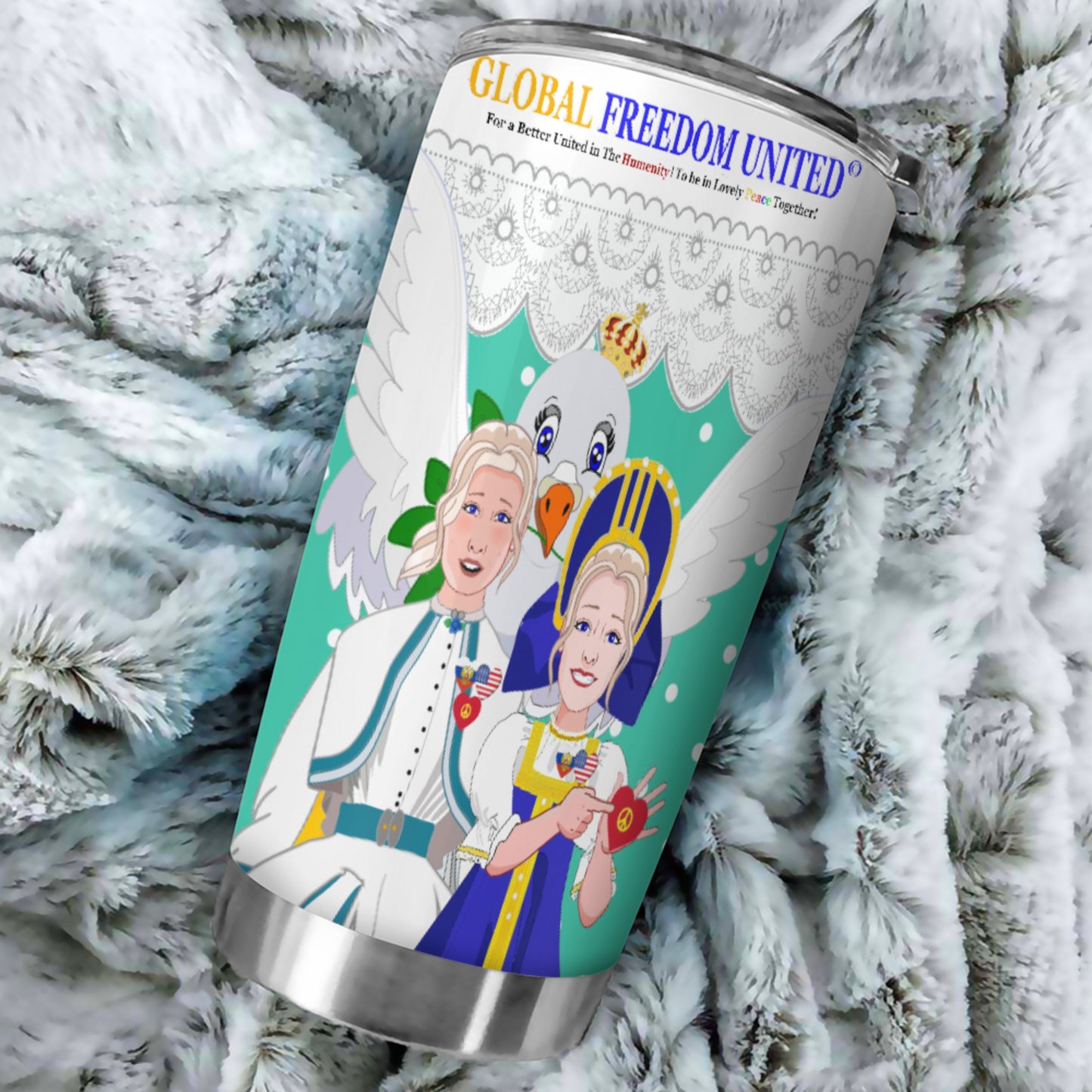 Tumbler GLOBAL FREEDOM UNITED© Women Russia & USA Green