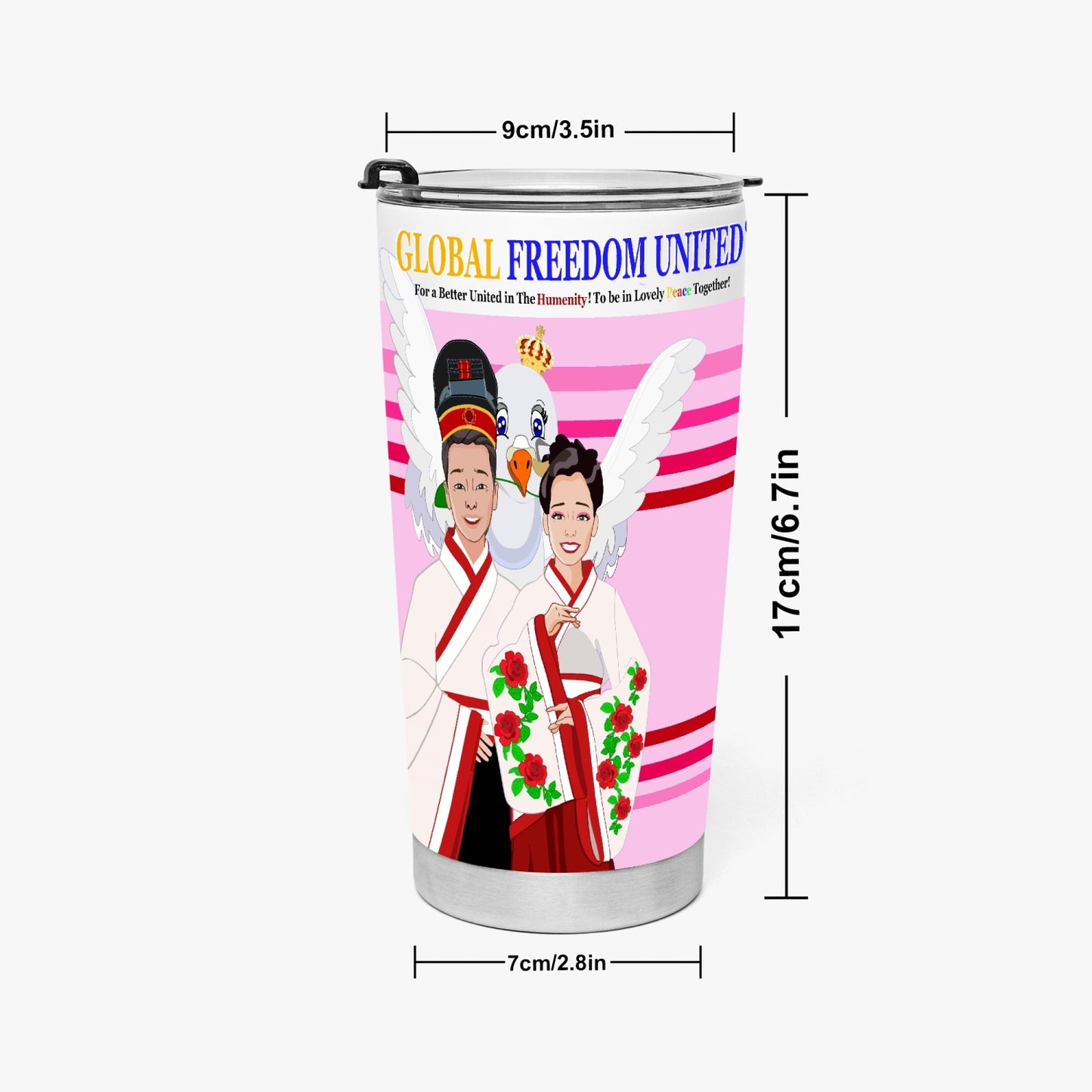 GLOBAL FREEDOM UNITED© Couple China Pink1 - Tumbler