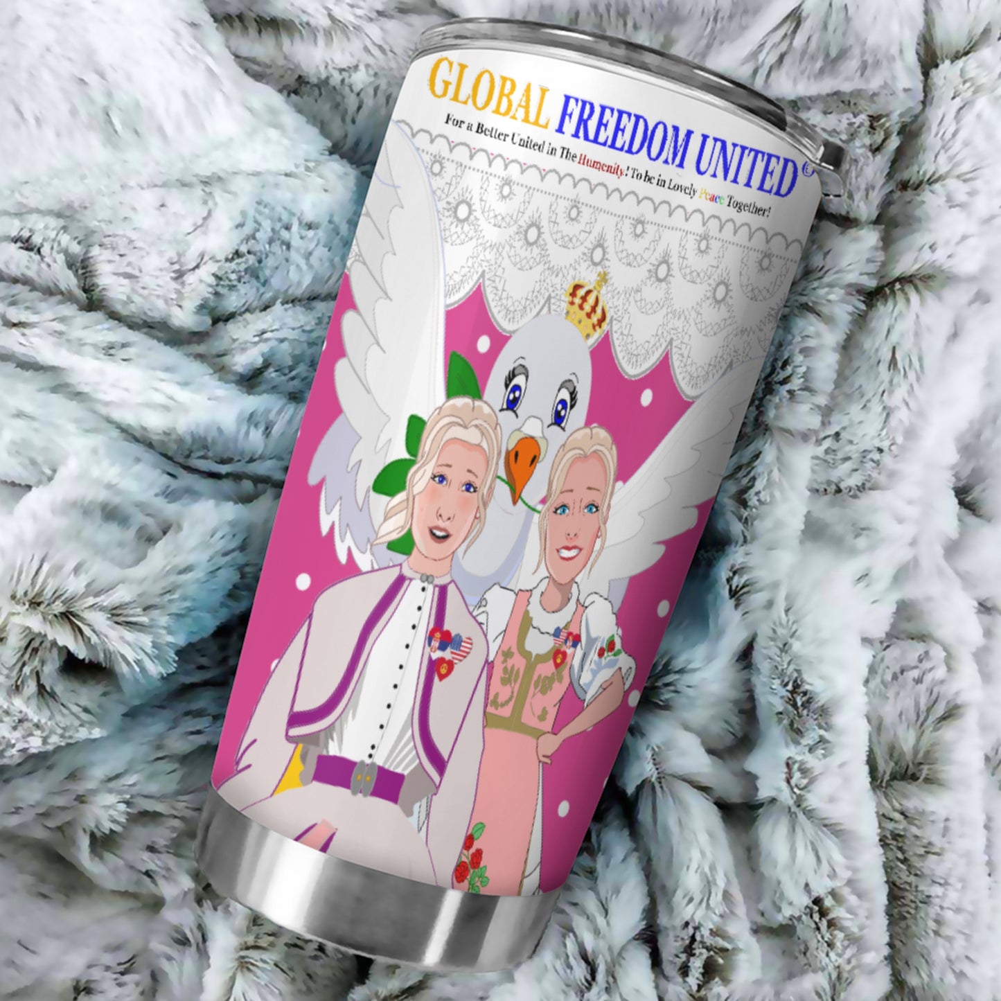 Tumbler 2 GLOBAL FREEDOM UNITED© Women Serbia & USA Pink2