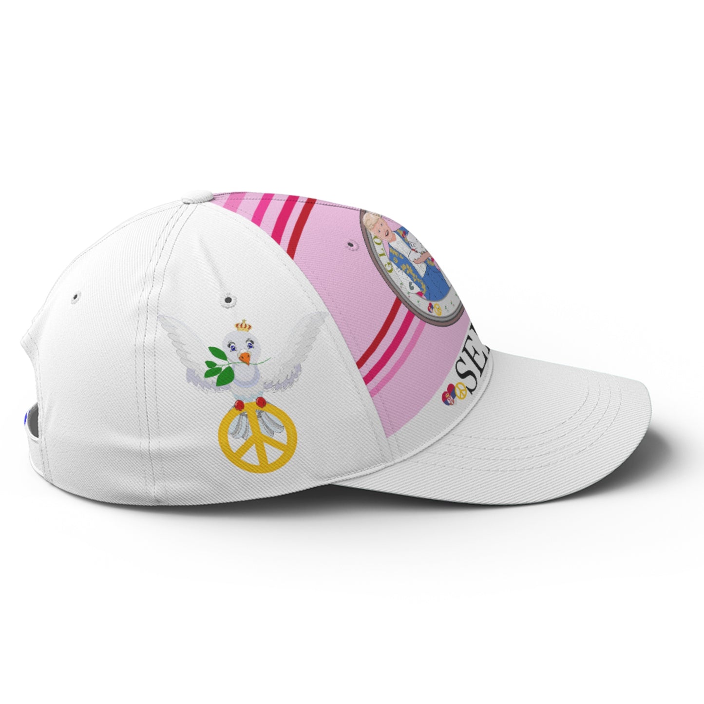 Basketball Cap GLOBAL FREEDOM UNITED© Couple Serbia Pink1