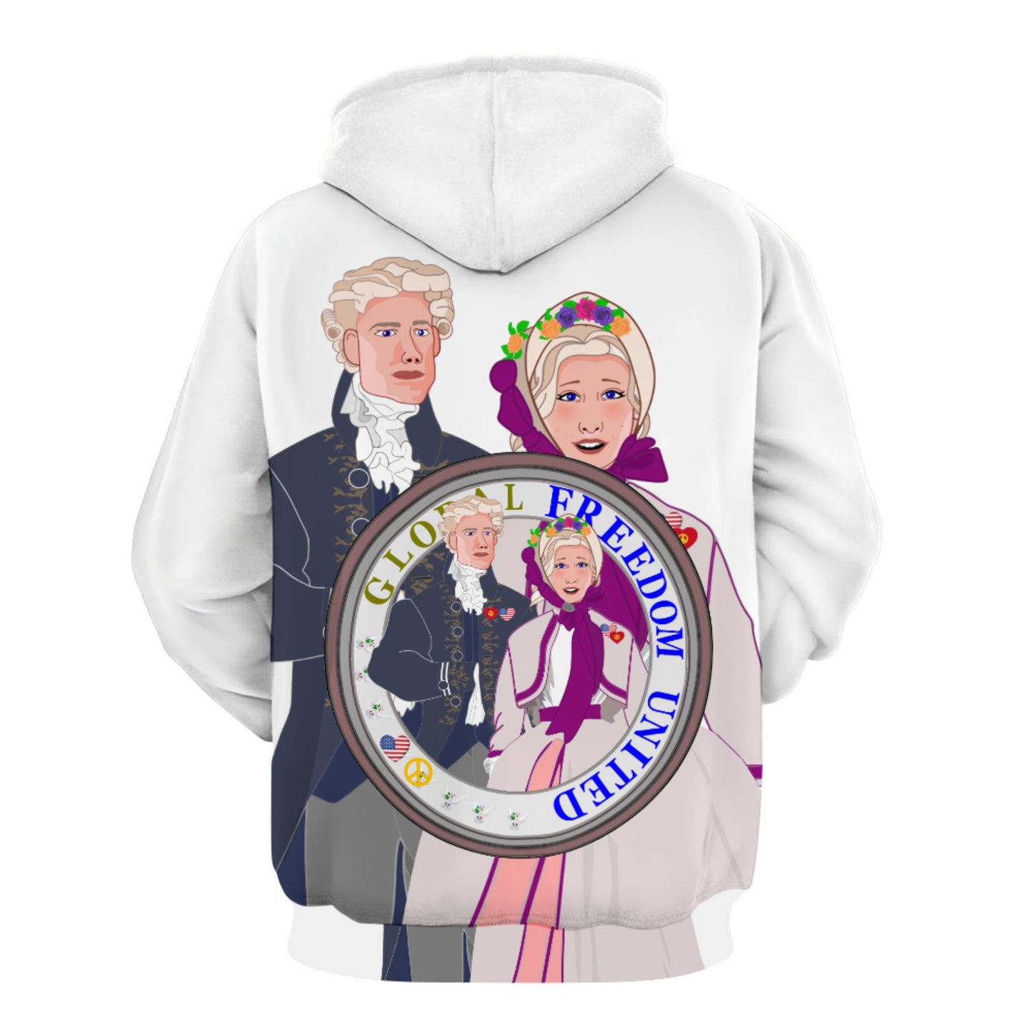 Hoodie Heard GLOBAL FREEDOM UNITED© Couple USA Traditional