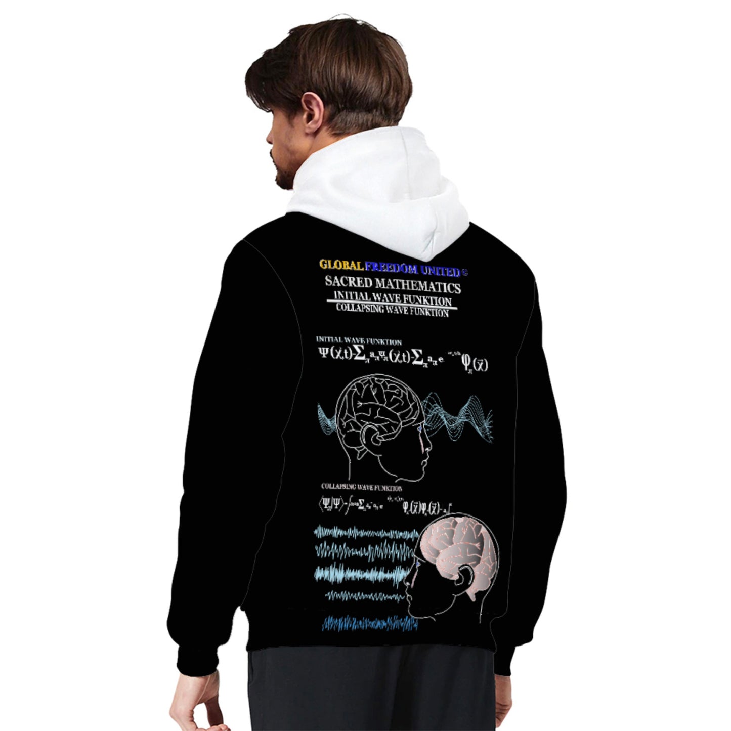 Plush Hoodie Global Freedom United© Sacred Mathematics Wave Function