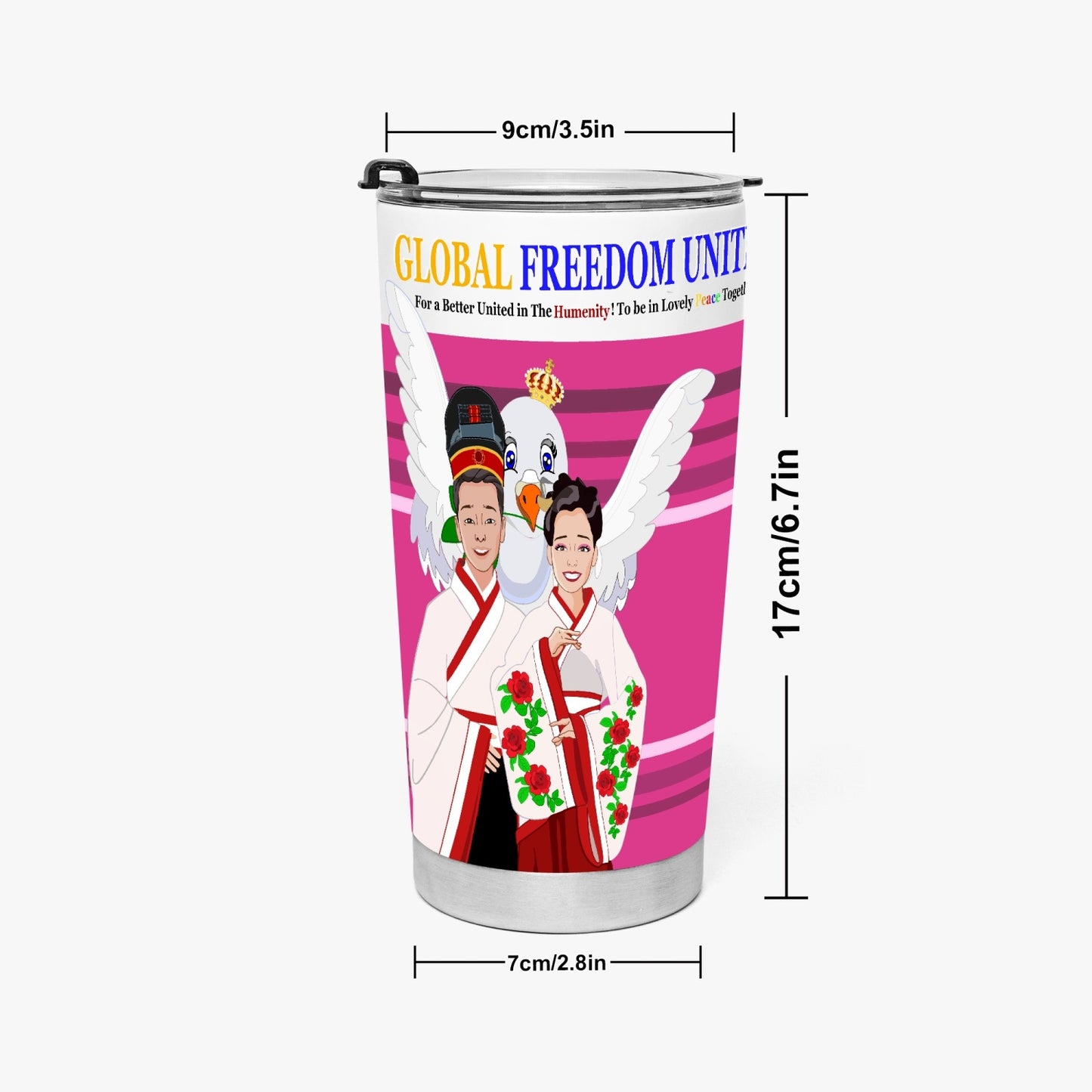 GLOBAL FREEDOM UNITED© Couple China Pink2 - Tumbler
