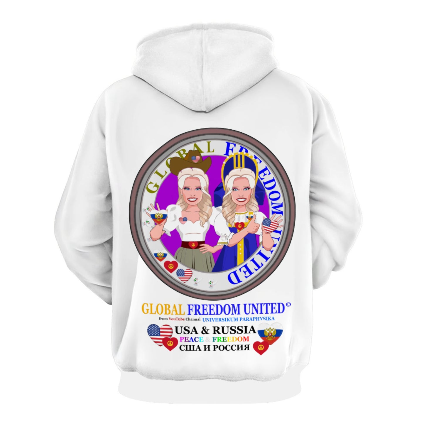 Hoodie GLOBAL FREEDOM UNITED© Women Russia & USA