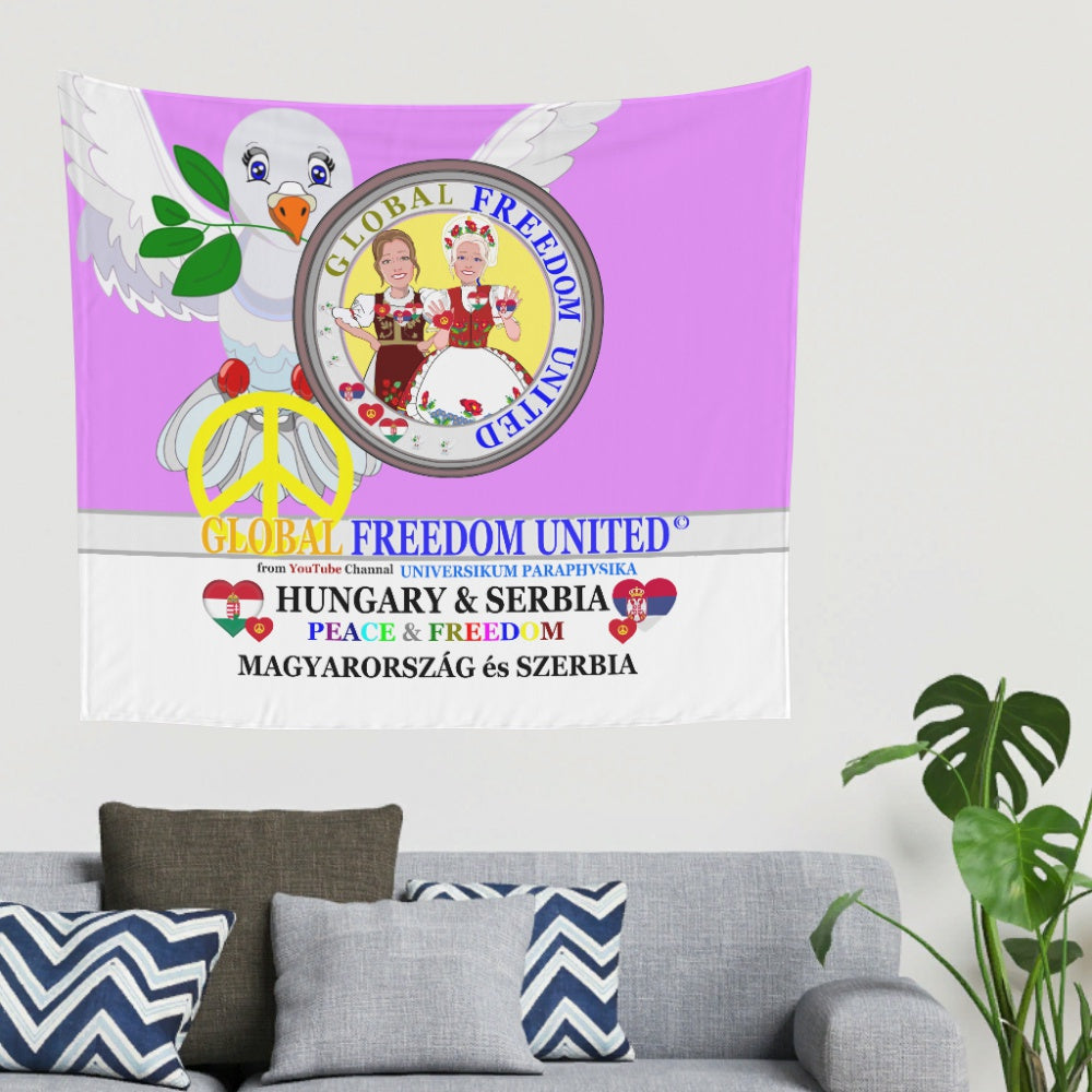 Tapestry GLOBAL FREEDOM UNITED© Women Hungary & Serbia Old Peace Lilac