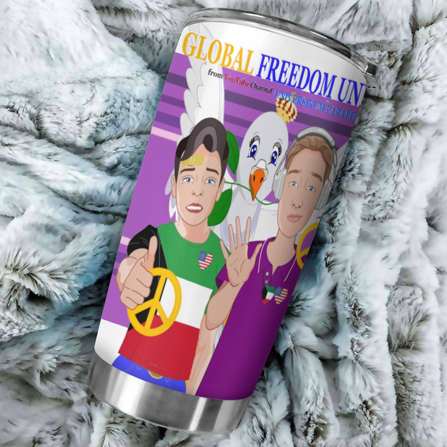 Tumbler Global Freedom United Men Kuwait & Usa Old Peace Lilac