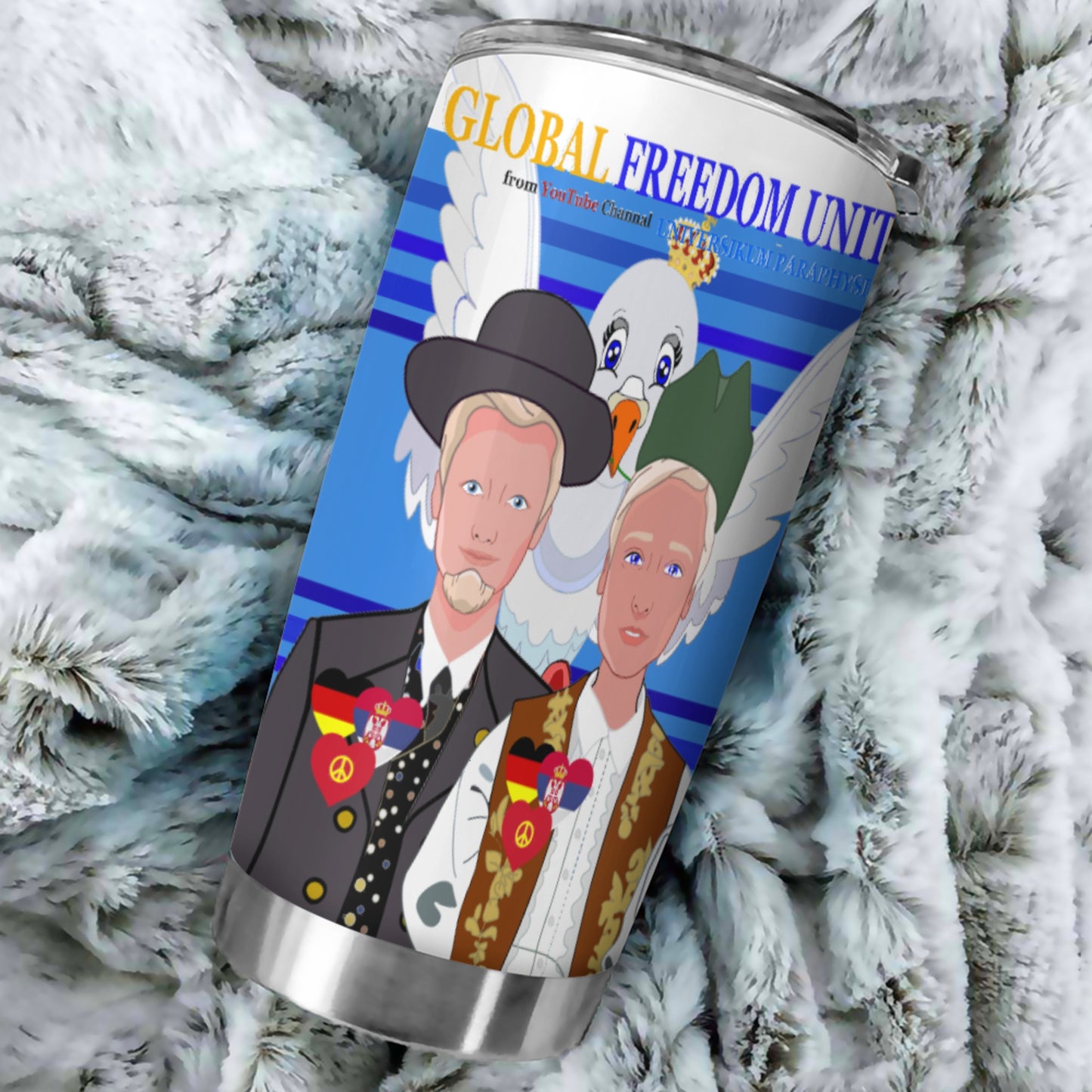 Tumbler GLOBAL FREEDOM UNITED© Men Serbia & Germany Deep Blue