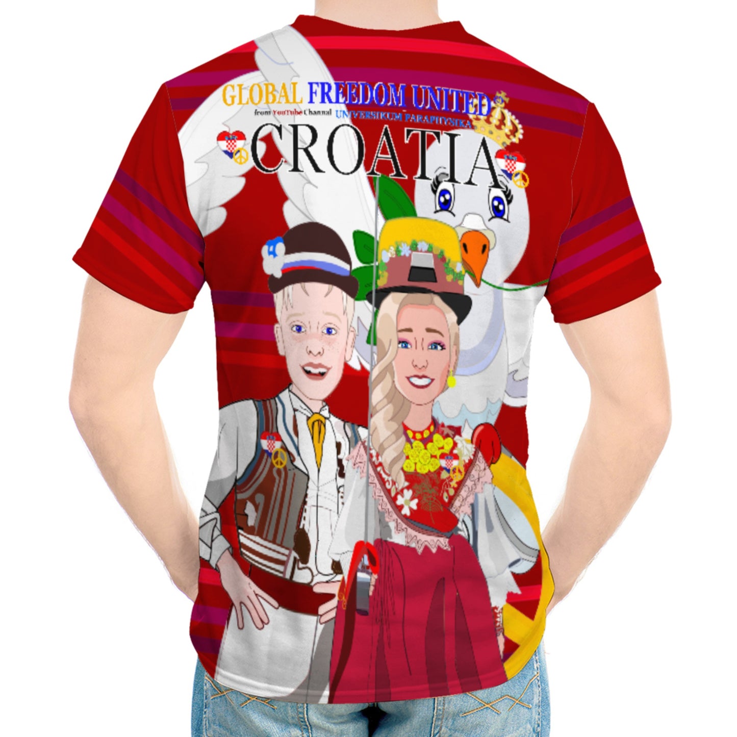Men´s T-shirt Global Freedom United Couple Edition Croatia Red