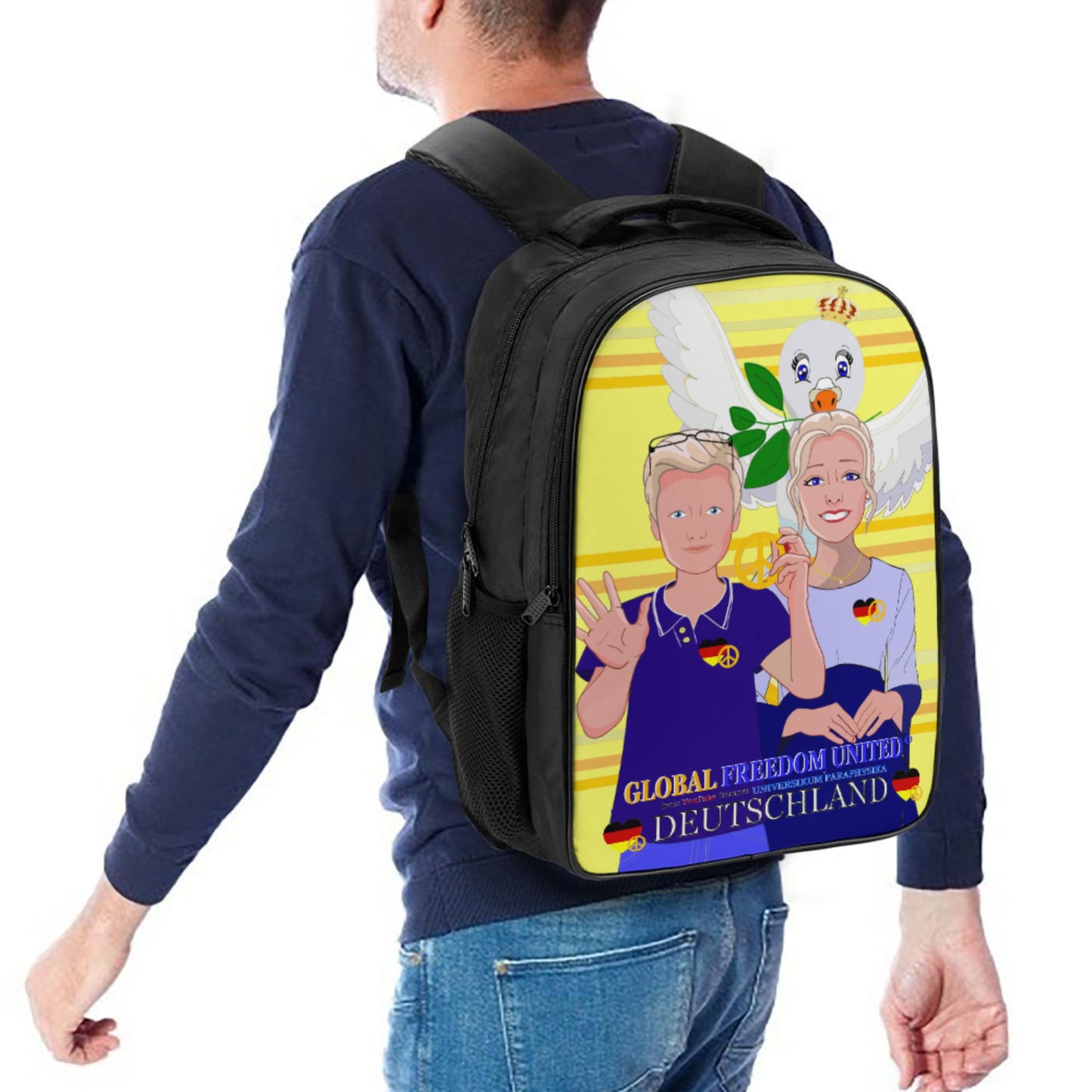 Backpack 16 Inch 2 Compartment Global Freedom United Couple Edition Germany V2 Yellow