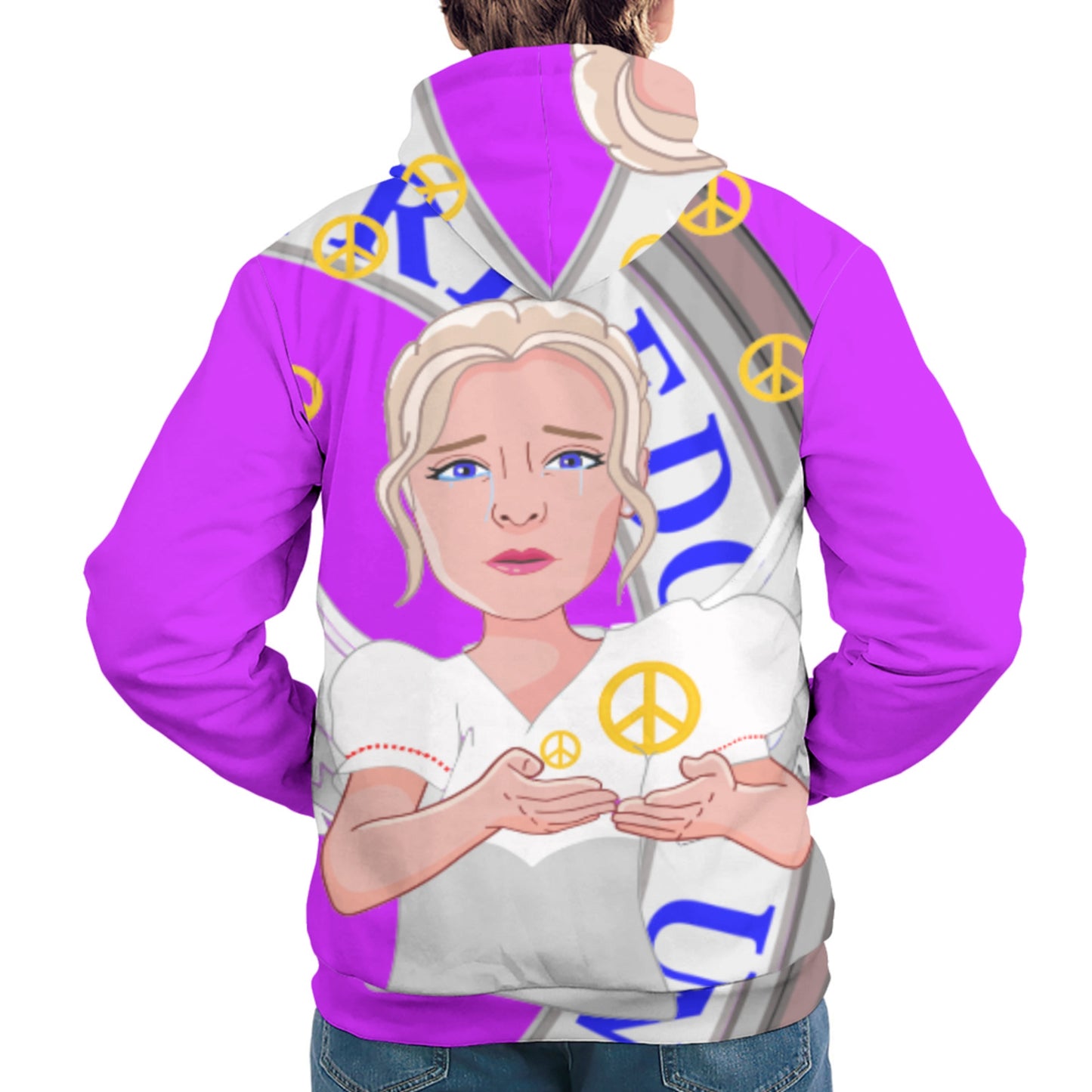 Hoodie Global Freedom United Women Angel Of Peace Old Peace Lilac