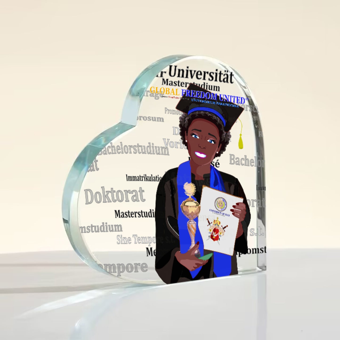 Acryl Heart Global Freedom United Afro Student Girl Cooper Place