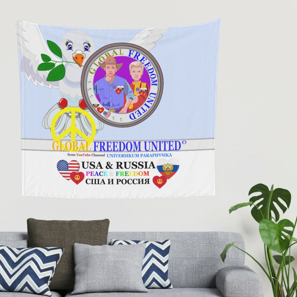 Tapestry Global Freedom United Men Usa & Russia Old Peace Light Blue