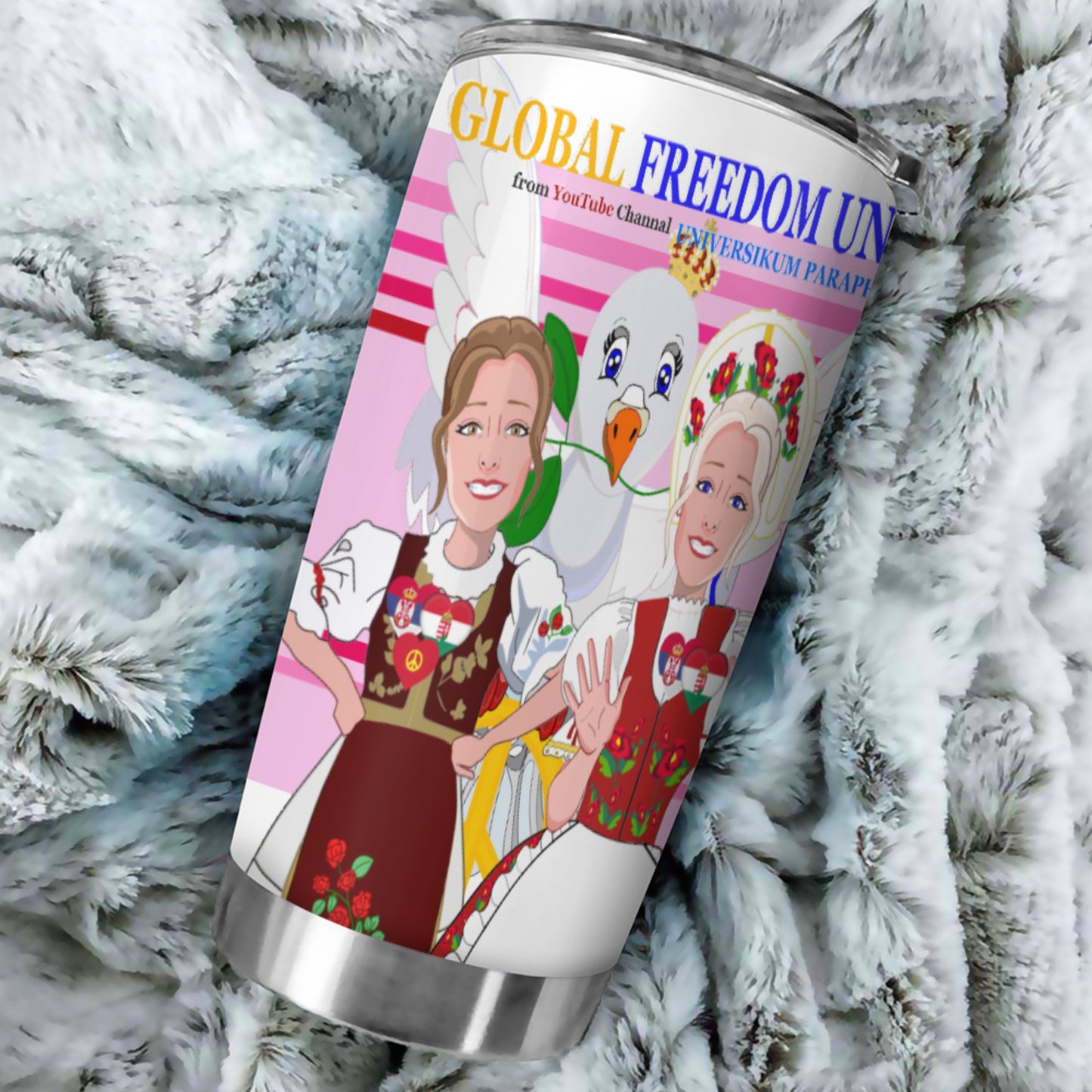 Tumbler Global Freedom United Women Hungary & Serbia Pink2