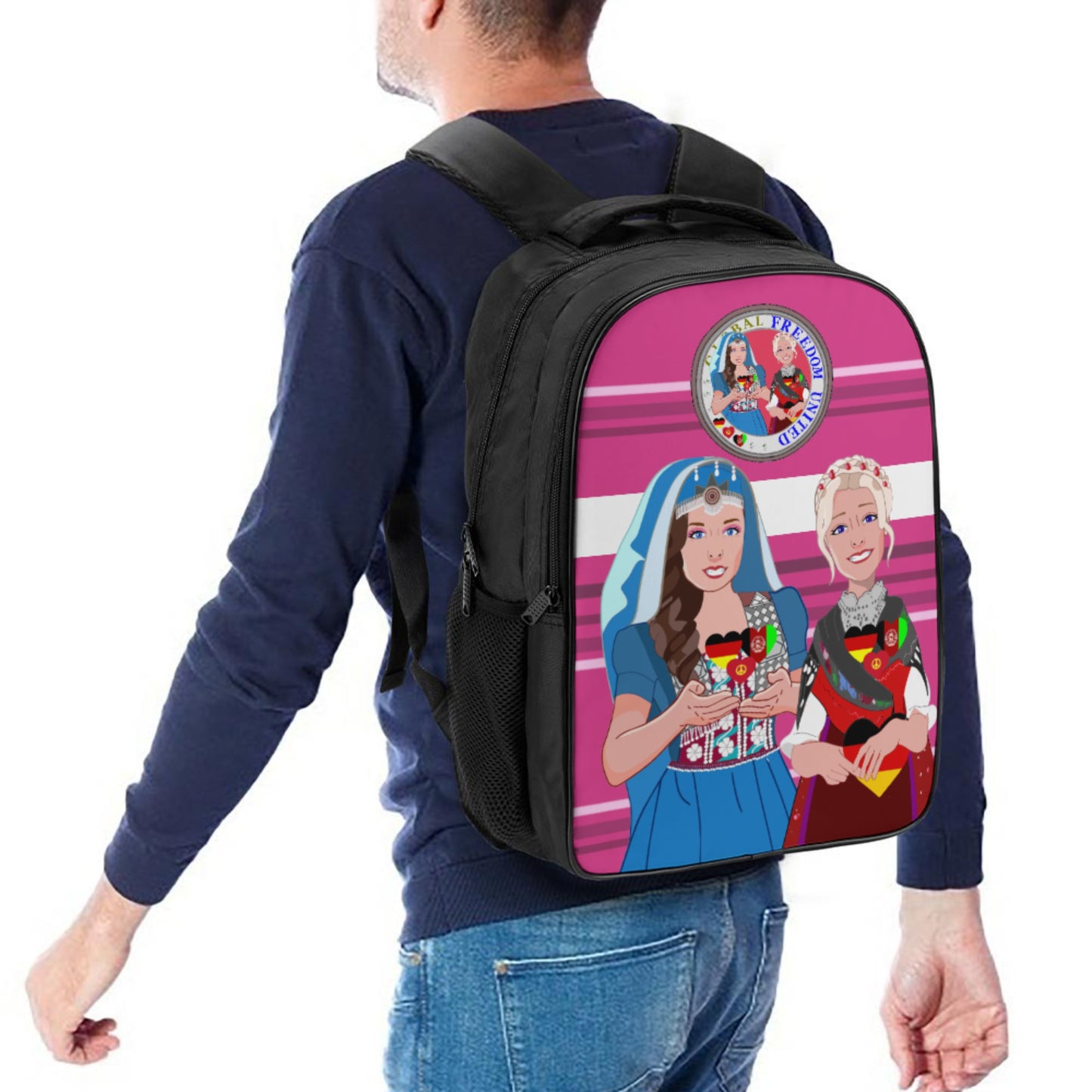 Bag Back GLOBAL FREEDOM UNITED© Women AFGHANISTAN & GERMANY Pink