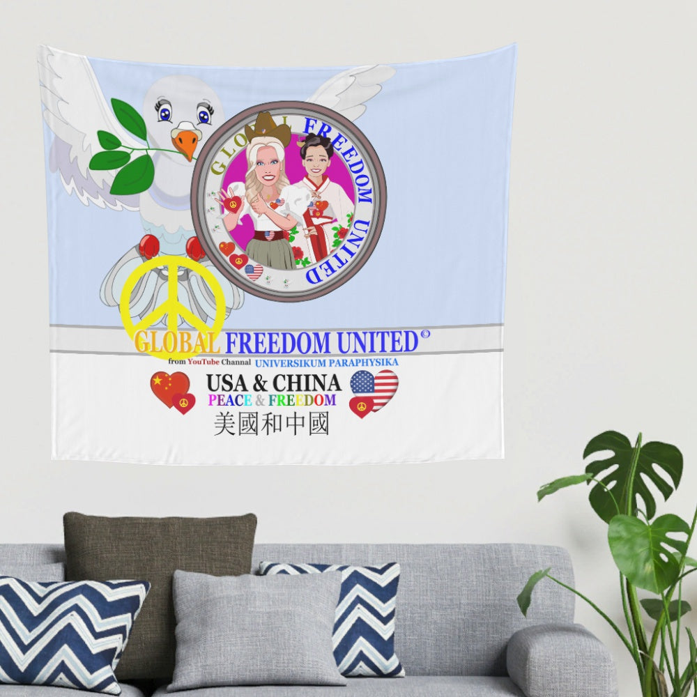 Tapestry Global Freedom United Women Usa & China Old Peace Light Blue