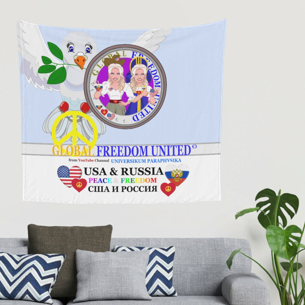 Tapestry Global Freedom United Women Usa & Russia Old Peace Light Blue
