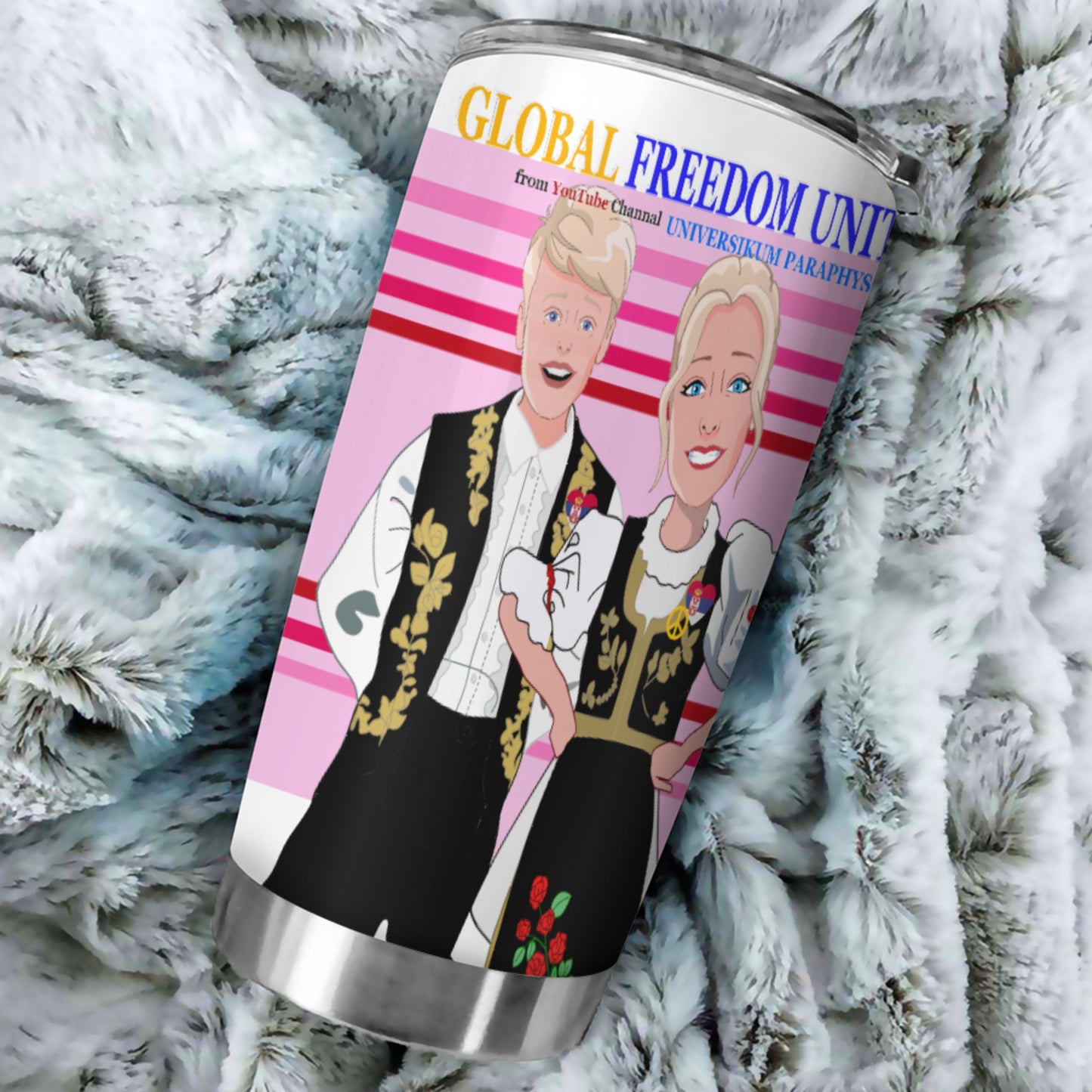 Tumbler Global Freedom United Couple Edition Serbia Black Pink2