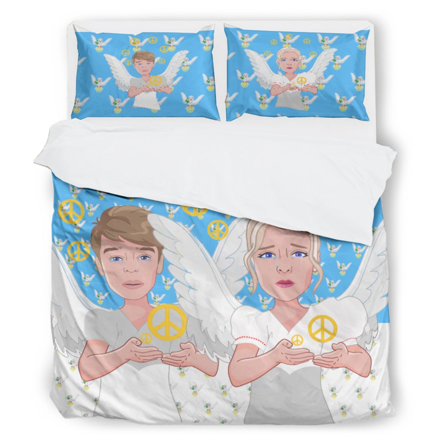 Bed Line GLOBAL FREEDOM UNITED© Peace Of Angels Blue