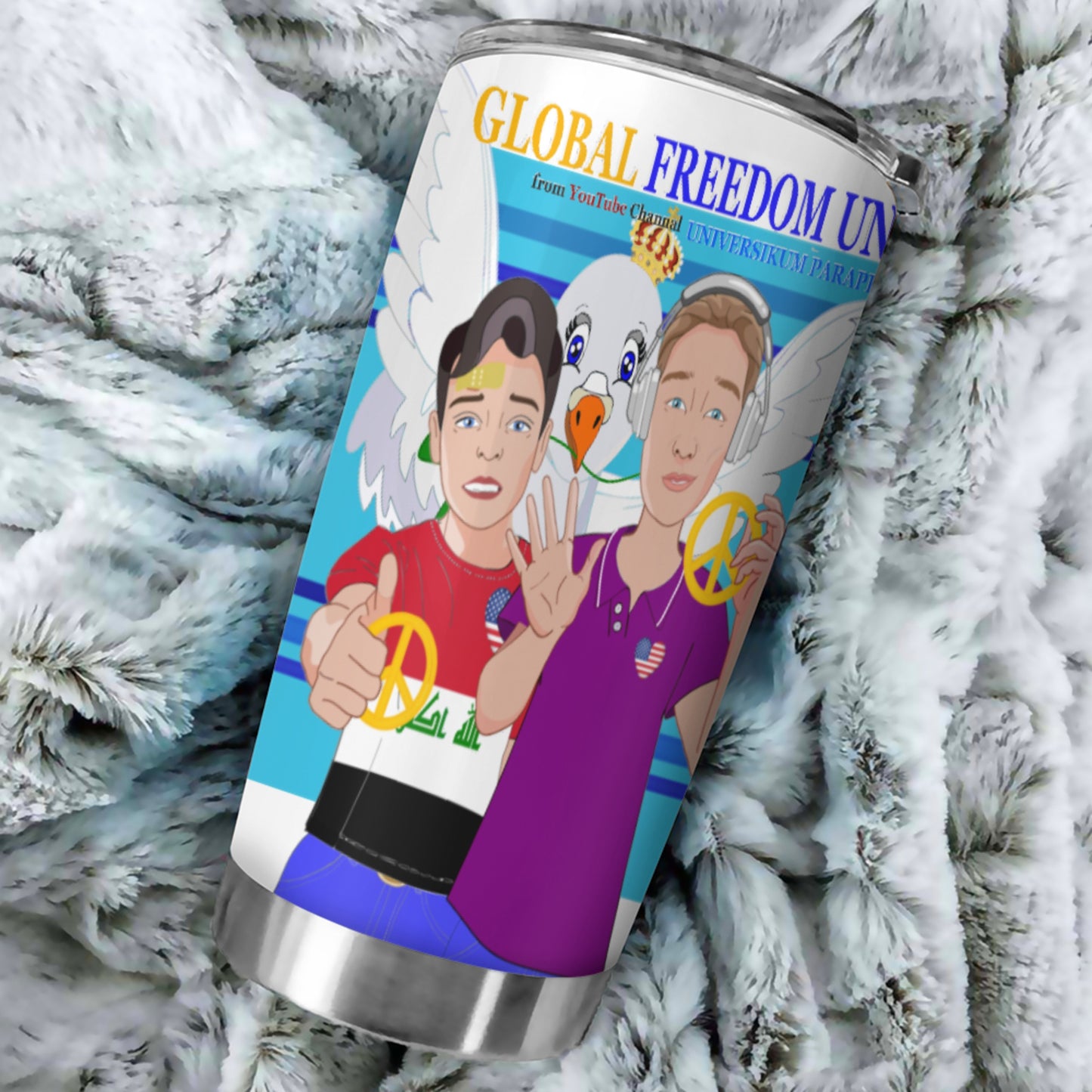 Tumbler GLOBAL FREEDOM UNITED© Men Iraq & USA Blue