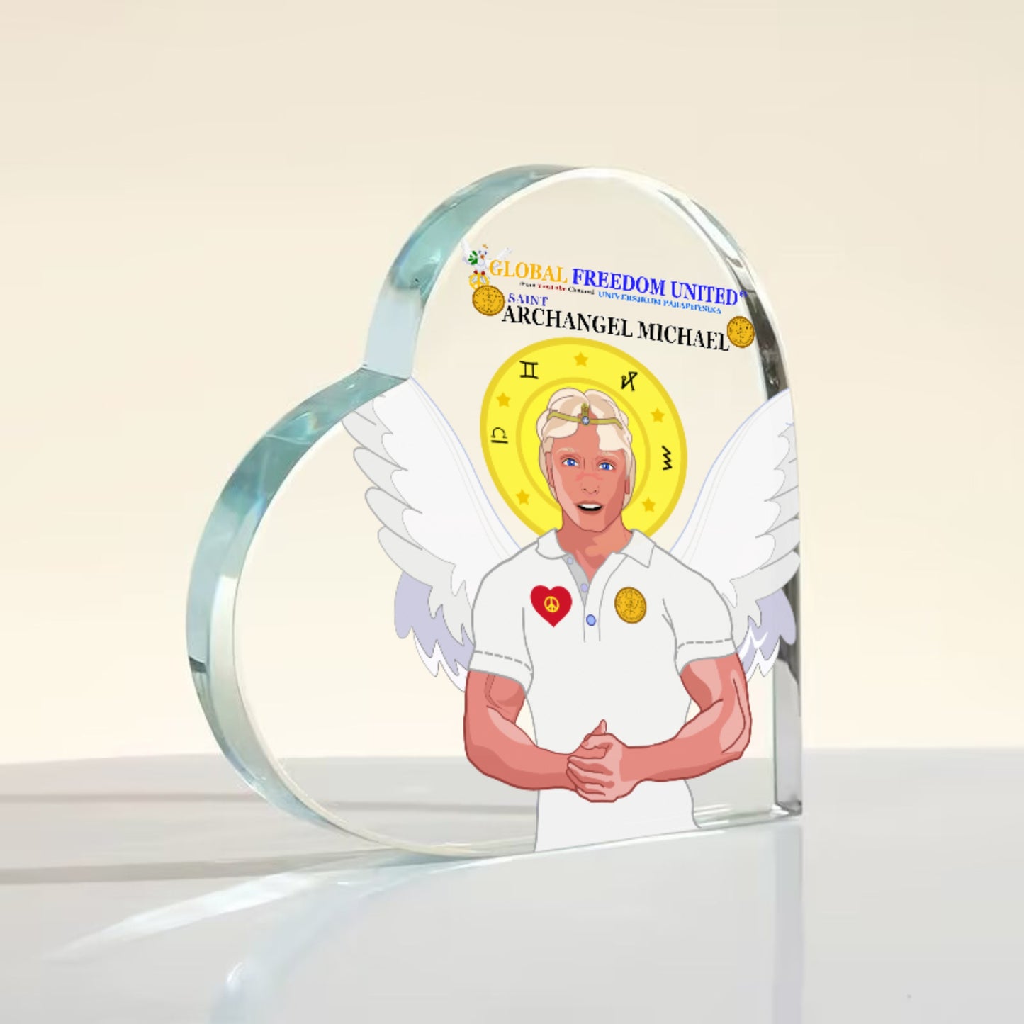 Acryl Heart Global Freedom United Archangel Michael English V3