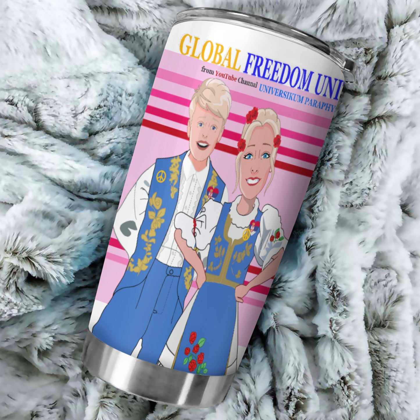 Tumbler Global Freedom United Couple Edition Serbia Blue Pink2