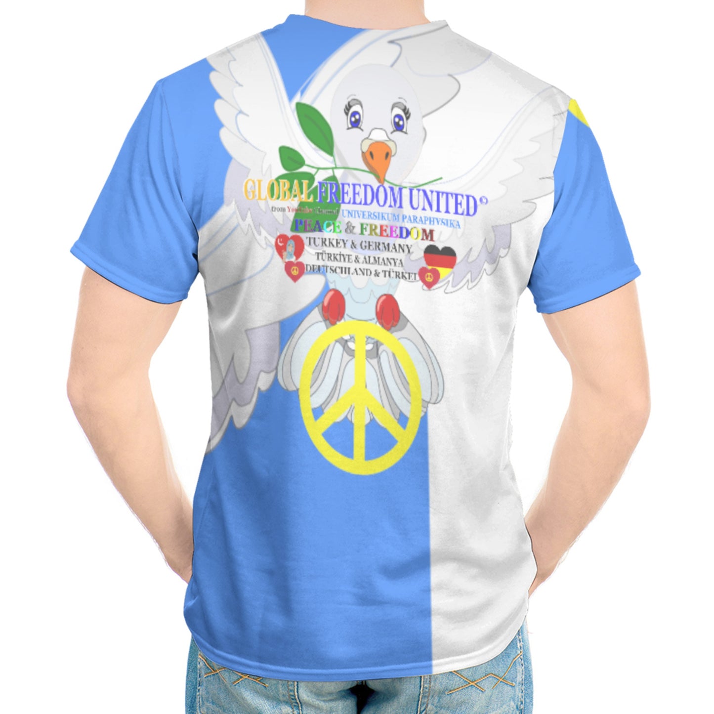Men´s T-shirt 1 GLOBAL FREEDOM UNITED© Men Germany & Turkey Blue