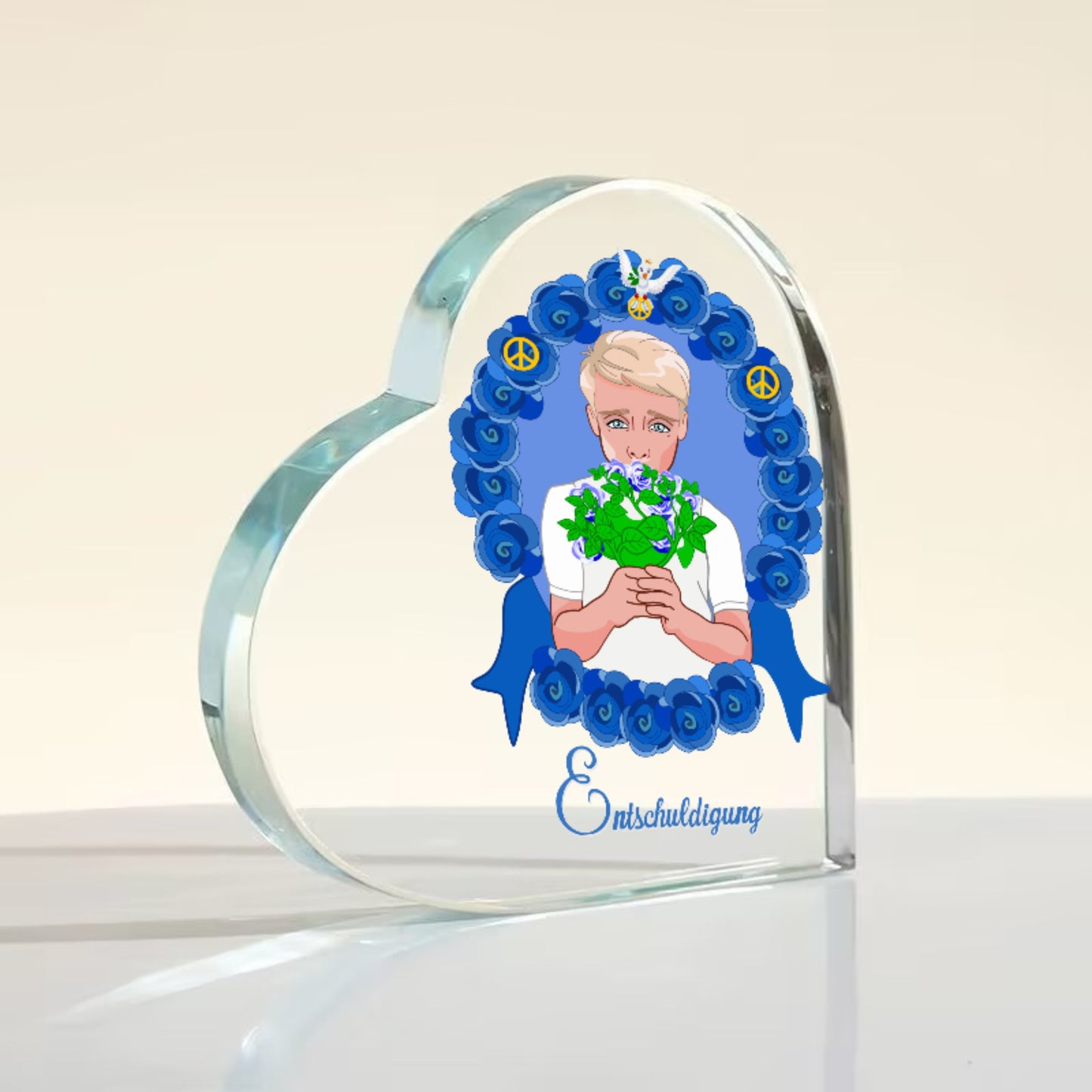 Acryl Herz Global Freedom United Ein Junge Sagt Entschuldigung