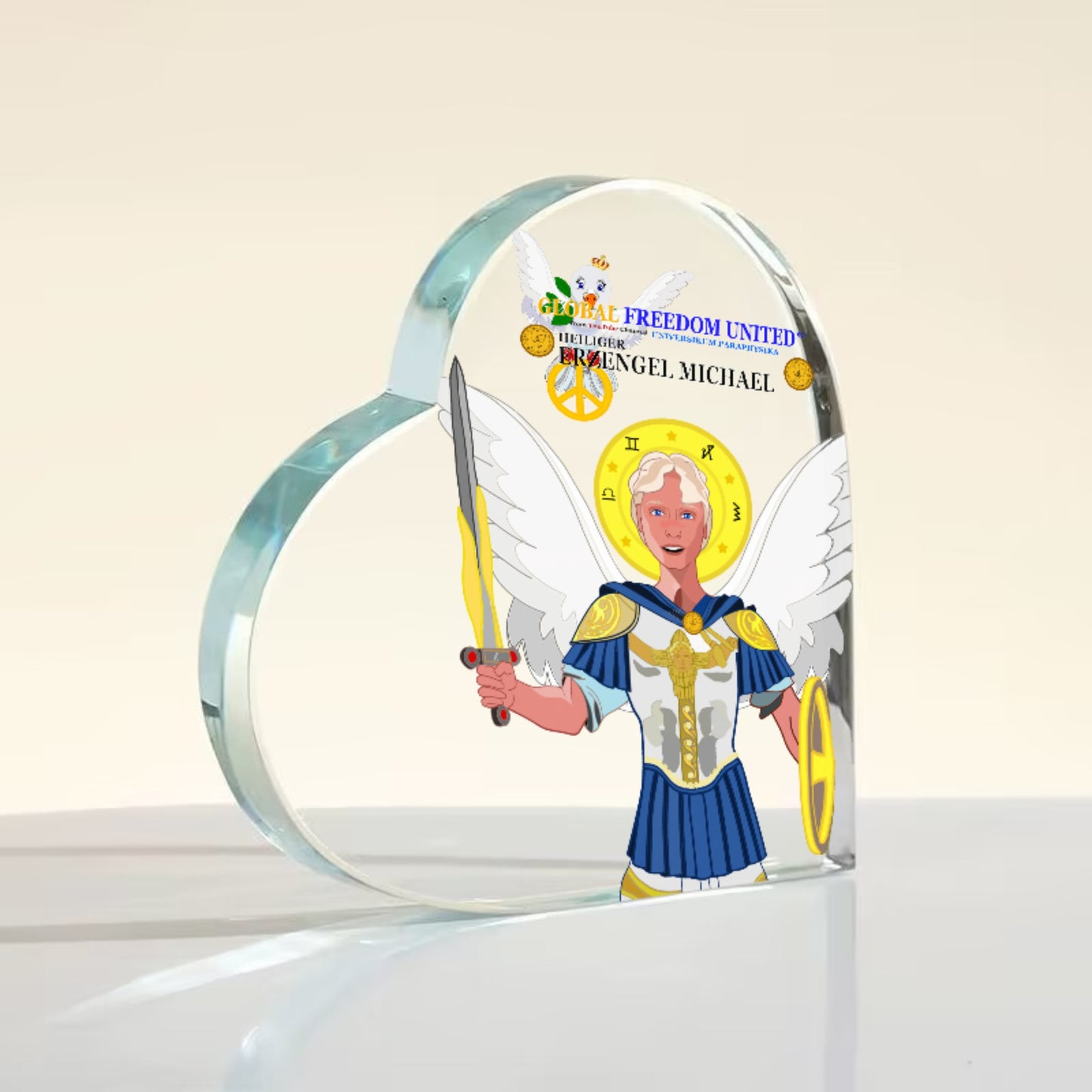 Custom Shaped Acrylic Plaque 1 Global Freedom United Archangel Michael German