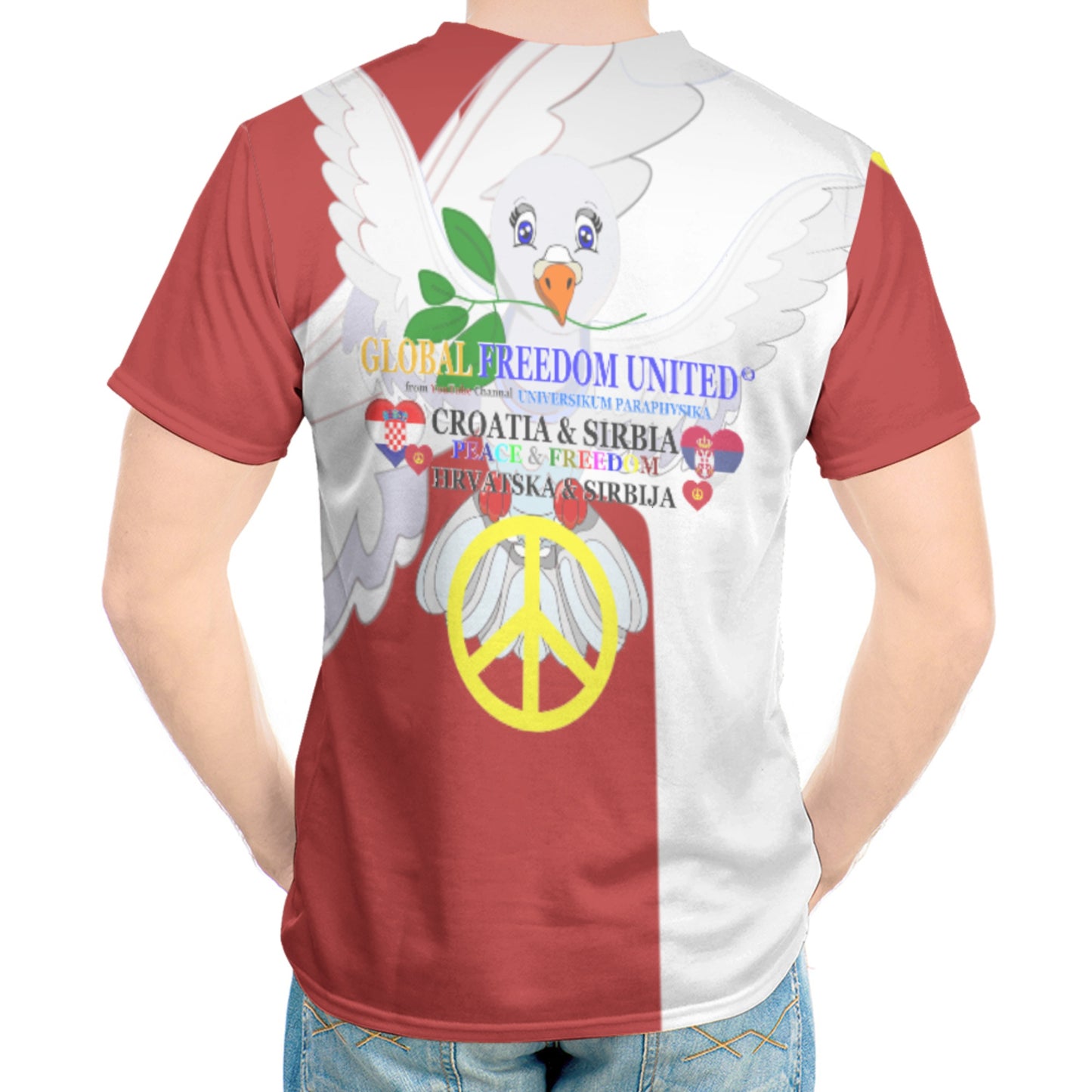 Men´s T-shirt GLOBAL FREEDOM UNITED© Men Croatia & Serbia V2 Red