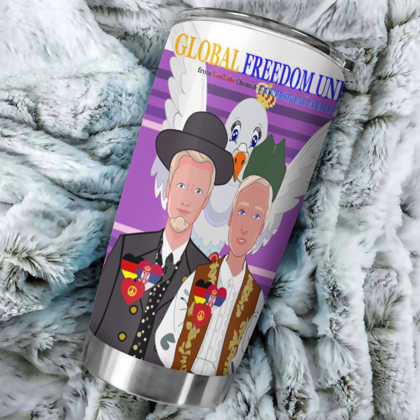 Tumbler GLOBAL FREEDOM UNITED© Men Serbia & Germany Lilac