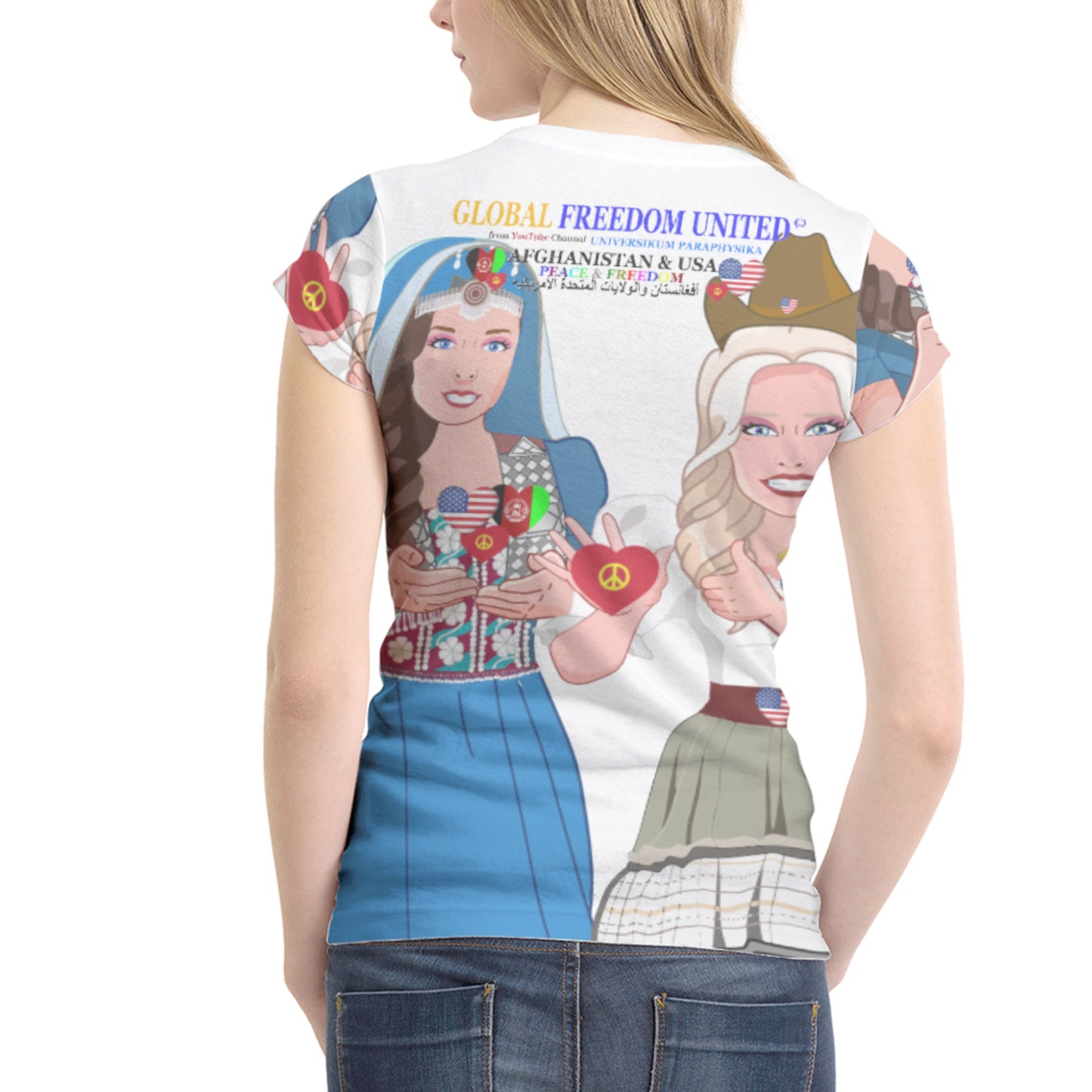 Women´s T-Shirt 1 GLOBAL FREEDOM UNITED© Women AFGHANISTAN & USA Big