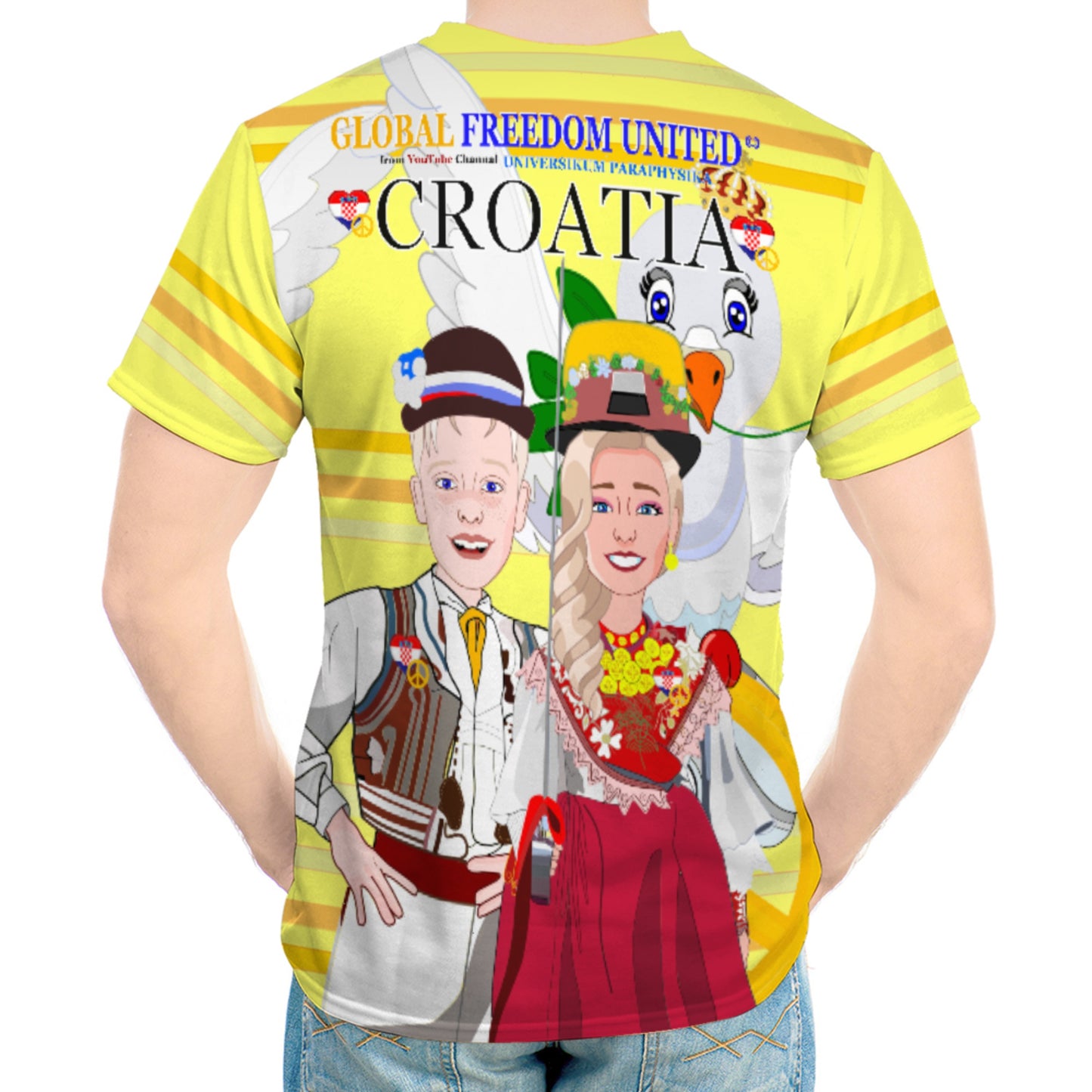 Men´s T-shirt Global Freedom United Couple Edition Croatia Yellow